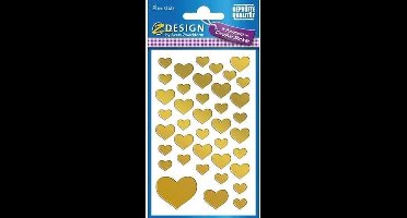 Avery Av-53282 Folie Etiket Z-Design Creative Pakje A 2 Vel Gouden Hartjes