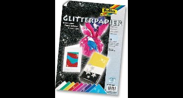 Glitterpapier 23x33cm - 10 vel assorti kleuren