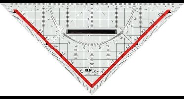 Mobius & Ruppert Geodriehoek M+R 20cm plexigl - transp. met afneembare greep