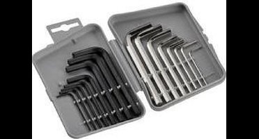 Inbus Haakse schroevendraaierset 1.5 mm, 2 mm, 2.5 mm, 3 mm, 4 mm, 5 mm, 5.5 mm, 6 mm 1/16 inch, 5/64 inch, 3/32 inch,