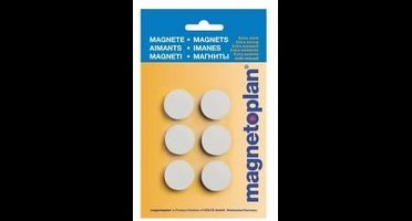 Magnetoplan Magneet Discofix Hobby (Ø x h) 25 mm x 8 mm rond Wit 6 stuk(s) 16645600