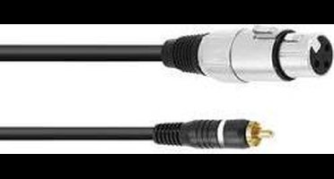 Omnitronic 30224028 XLR Adapterkabel [1x Cinch-stekker - 1x XLR-bus 3-polig] 2.00 m Zwart