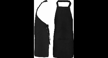 Halterschort - Schort met voorzak en verstelbare nekband - Zwart - 70 x 85 cm