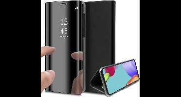 Hoesje geschikt voor Samsung Galaxy A52 - Spiegel Book Case - Zwart