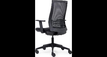 OrangeLabel Chair Illo.002 Uitvoering ZWART Netwaeve rug en incl. verstelbare armleggers