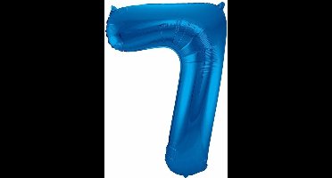 Cijferballon 7 blauw 16inch, 40cm kindercrea