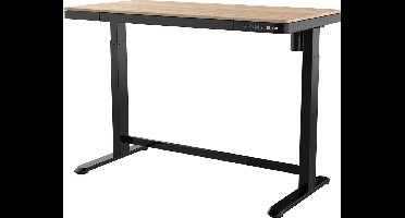 Zit-Sta Werkplek Zwart 120cm Whitewash eiken Elektrisch Verstelbaar