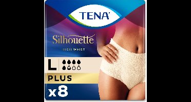 TENA Silhouette Plus - High Waist - Crème - L - 8 stuks - voor urineverlies (incontinentie)
