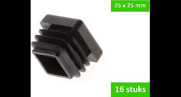 DELTAFIX insteekdop | 25 x 25 mm | zwart kunststof | 16 STUKS