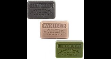 Soap bar set - zeep savon de marseille Opium, Vanille, Huile d'olive 3x60 gr.