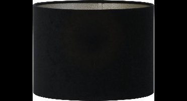 Light & Living Cilinder Lampenkap Velours - Zwart - Ø30x21cm - voor Tafellampen, Hanglampen
