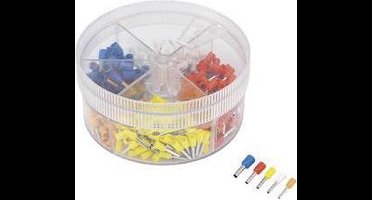 TRU COMPONENTS 739735 Assortiment adereindhulzen 0.5 mm², 0.75 mm², 1 mm², 1.5 mm², 2.5 mm² Deels geïsoleerd Oranje, Wi