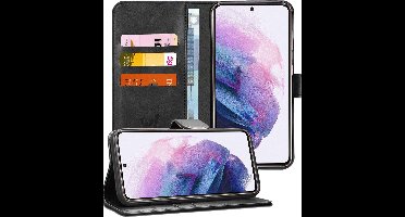 Hoesje geschikt voor Samsung Galaxy S21 - Book Case Kunstleer Pasjeshouder Zwart