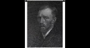 Wandkleed Vincent van Gogh - Zelfportret van Vincent van Gogh in zwart-wit - Schilderij van Vincent van Gogh Wandkleed katoen 120x160 cm - Wandtapijt met foto XXL / Groot formaat!