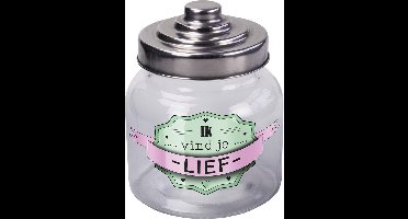 Paper Dreams Voorraadpot 800 Ml Ik vind je Lief Glas Transparant