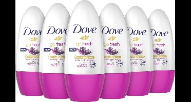Dove Go Fresh Açaí Berry & Waterlily Anti-Transpirant Deodorant Roller - 6 x 50 ml  - Voordeelverpakking