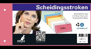 Kangaro scheidingsstrook - 2-gaats - 225x120mm - 180 grams - roze - 100 stuks - 07071-13
