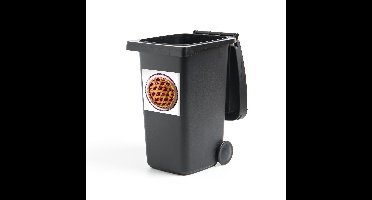 Container sticker Kersentaart - Een kersentaart die op een bord ligt Klikosticker - 40x40 cm - kliko sticker - weerbestendige containersticker