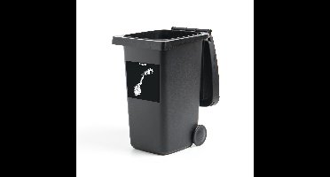 Container sticker Noorwegen illustratie - Illustratie van Noorwegen in het wit tegen een zwarte achtergrond Klikosticker - 40x40 cm - kliko sticker - weerbestendige containersticker