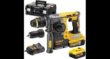 DeWalt DCH274P2T 18V Li-Ion Accu SDS-plus combihamer incl. snelspanboorkop set (2x 5.0Ah accu) in TSTAK - 2,1J - koolborstelloos