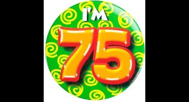 Verjaardags button I am 75