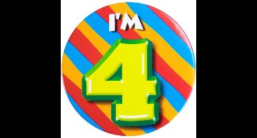 Verjaardags button I am 4