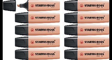 STABILO BOSS ORIGINAL Pastel - Markeerstift - Markeren Met Pastelkleuren - Cremig Perzik - Doos 10 stuks
