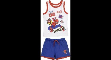 Marvel Spiderman 2-delige set - katoen - wit/blauw - maat 92/98 (3 jaar)