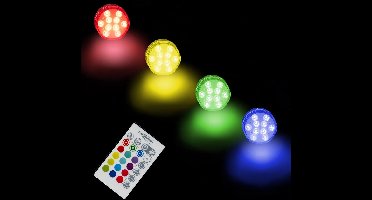 Zwembadverlichting – 2 stuks – 16 kleuren – 4 lichteffecten – afstandsbediening