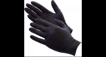 20 x Wegwerp handschoenen - Latex - Zwart - Powder Free - Maat M