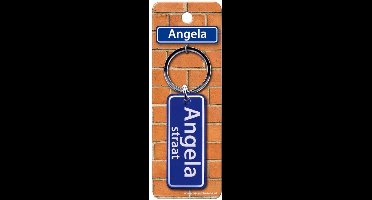 Paper Dreams Sleutelhanger Straatnaam Angela 9 Cm Staal Blauw