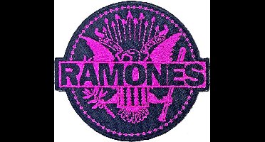 Ramones - Pink Seal Patch - Zwart/Roze