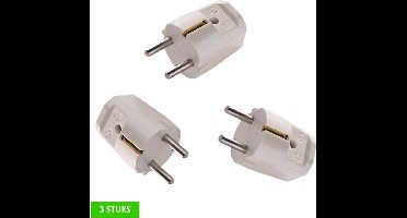 KAISER rechte stekker met randaarde | wit | 3 STUKS