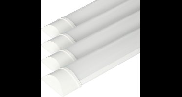 4x HOFTRONIC - LED Batten 60cm - 20W 2400 Lumen - 6400K Daglicht wit - LED TL Armatuur - Voor werkplaats, schuur en als onderbouwverlichting - Incl. montageklemmen & quick connector - 5 jaar garantie