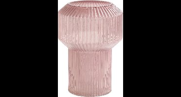 EXCLUSIEVE VAAS OUD ROZE / GLAS - Light & Living vaas - Vaas glas - Vaas oud roze - Glazen vaas oud roze - Oud roze glazen vaas - Oud roze glazen bloemenvaas - Vaas Leila Ø16x23