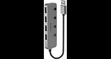 USB Hub LINDY Black Grey (1 Unit)