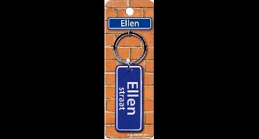 Paper Dreams Sleutelhanger Straatnaam Ellen 9 Cm Staal Blauw