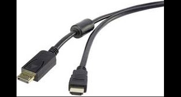 Renkforce RF-3301522 DisplayPort-kabel DisplayPort / HDMI Adapterkabel DisplayPort-stekker, HDMI-A-stekker 1.00 m Zwart