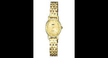 klassiek Q&Q dames horloge goudkleurig QC33J010Y
