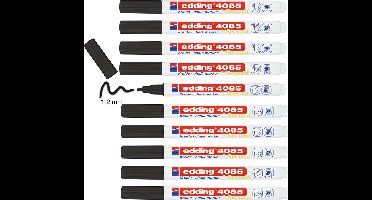edding 4085 krijtmarker - 10 zwarte raamstiften - ronde punt 1-2 mm - raamstiften voor borden, ruiten, glas, spiegels - krijtstift voor ramen zijn afwasbaar en uitwisbaar