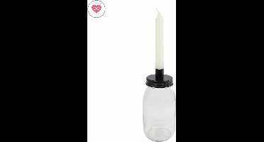 Kandelaar | Candle jar | Zwart | Van Manen