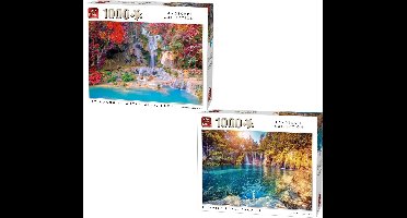 King legpuzzel Plitvice lake  1000 stukjes en King legpuzzel  Tat kuang si waterval op Luang prabang  Laos 1000 stukjes