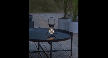 RTM Lighting Solar Lantaarn -Zwart -Warm Wit -15,5CM -Zonne-Energie