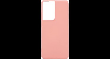 Shop4 - Samsung Galaxy S21 Ultra Hoesje - Zachte Back Case Mat Licht Roze