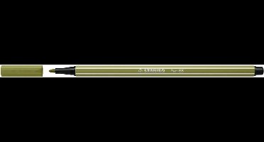 STABILO Pen 68 Brush - Premium Brush Viltstift - Modder Groen - per stuk