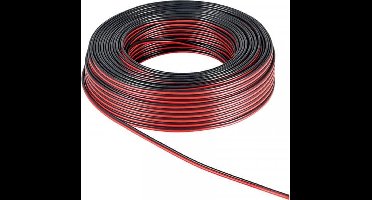 HQ-Power Luidsprekerkabel, OFC, 2 x 1.50 mm², 25 m, rood/zwart, perfect voor geluidsoverdracht