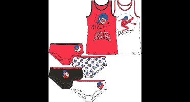 Miraculous Ladybug ondergoed 6-delige set - 4x onderbroek + 2x hemd - maat 122/128