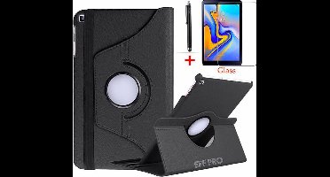 Samsung Galaxy Tab S6 Lite 10.4” (SM-P610 / SM-P615), HiCHiCO Tablet Hoes met Stylus Pen, draaistand Cover Tablet hoesje, Magnetische Stand Case Leather Flip Cover Tablet Case smart Cover Zwart + Tempered Glass screen protector