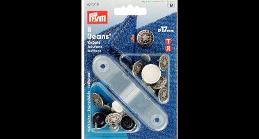 Prym Jeansknopen American Star 17mm, Oud Zilver, Per Pakje (8 stuks).