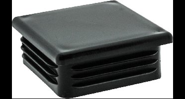Inslagdop - vierkant - 28x28mm (1 - 3) - zwart - kunststof - 10 stuks